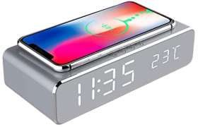 Reloj despertador con cargador inalámbrico