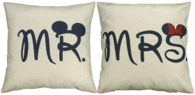 Obliečky na vankúše Mr a Mrs