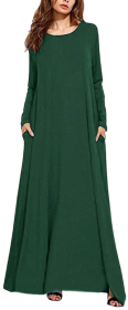 Plain Long Sleeve Maxi Dress