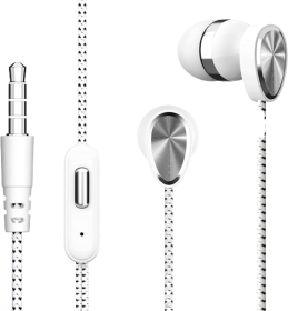 Auricular con cable en la oreja