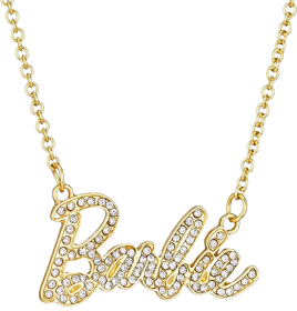 Barbie Crystal Script Logo Necklace