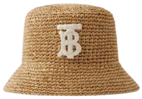 Burberry Monogram Raffia Effect Bucket Hat