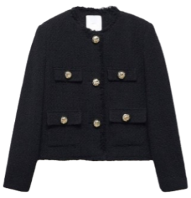 Mango Pocket Tweed Jacket