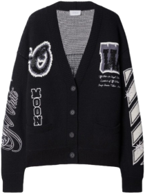 Off White Cardigan Varsity Bling