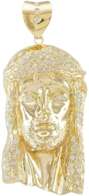 Cara de Jesús en oro helado de 14 quilates