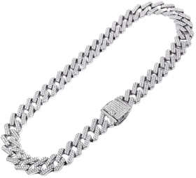 Cadena de eslabones cubanos de moissanita