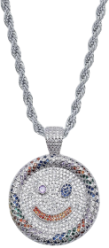 Cara de sonrisa con circonita cúbica y diamantes helados