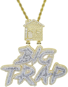 Collar con colgante helado y bling