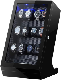 Drevený automatický natahovač hodiniek s LCD dotykovým displejom