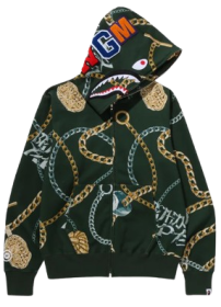 Bape Jewels Shark Sweat à capuche entièrement zippé