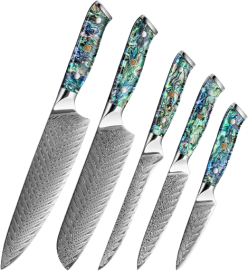 SENKEN Damascus Steel Kitchen Knife Set