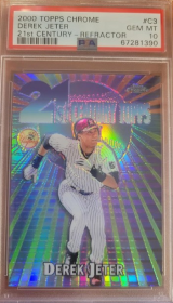 Topps Chrome 21st Century #c3 Derek Jeter Refractor Baseball Card