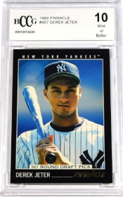 Derek Jeter Graded BCCG Mint (Baseball Card) 1993 Pinnacle