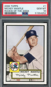 Mickey Mantle 2006 Topps Rookie of the Week Baseball Card #1 Graded PSA 10 GEM MINT
