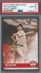 Ted Williams 2018 Panini Diamond Kings White Jersey Baseball Card #9 Graded PSA 10 GEM MINT
