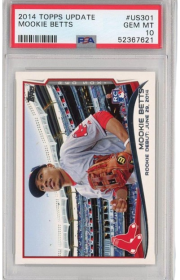 Graded 2014 Topps Update Mookie Betts #US301 Rookie RC Baseball Card PSA 10 Gem Mint