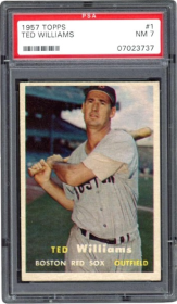 1957 Topps # 1 Ted Williams Boston Red Sox (Baseball Card) PSA PSA 7.00 Red Sox