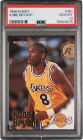 Kobe Bryant 1996 Hoops Basketball Rookie Card #281 Graded PSA 10