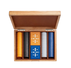 Shinola Lacquered Wood Poker Set