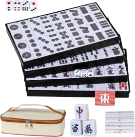 Japanese Riichi Mahjong Set, White and Yellow