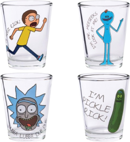 Rick and Morty 4-Pack Shot Glass Set