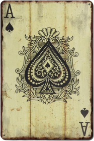 Vintage Ace of Spades Tin Sign