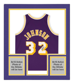 Framed Magic Johnson LA Lakers Signed Jersey