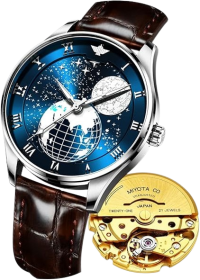 Oupinke Calendar Sapphire Crystal Mechanical Watch