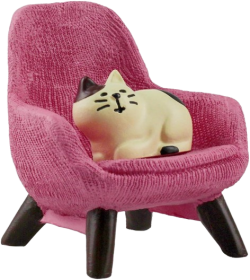 Miniature Cat Figurines with Small Sofa