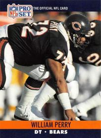 1990 Pro Set Football #455 William Perry Chicago Bears Card
