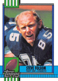 1990 Topps #485 Steve Folsom RC Rookie Dallas Cowboys