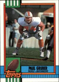1990 Topps #406 Paul Gruber Tampa Bay Buccaneers Card