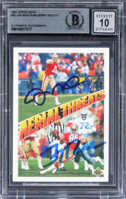 Jerry Rice & Joe Montana Signed 1991 UD #35 Aerial Threats