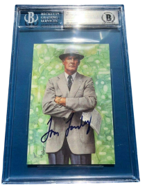 Tom Landry Signed Goal Line Art Card #133