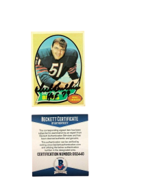 1970 Topps Dick Butkus Autographed Beckett Card
