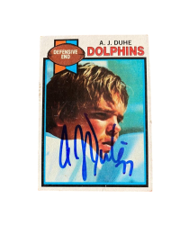 1979 Topps A.J. Duhe Dolphins Signed Card