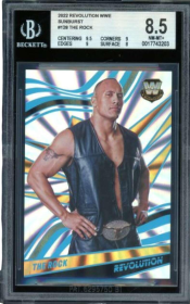 2022 Revolution WWE Sunburst The Rock Card #128