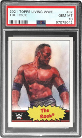 Graded 2021 Topps Living WWE The Rock #82 PSA 10