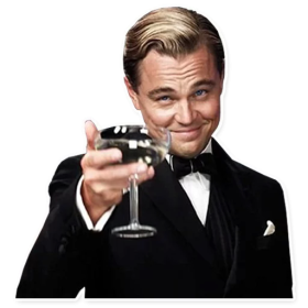 Leonardo DiCaprio Raising Glass Sticker