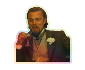 Leonardo DiCaprio Laughing Sticker