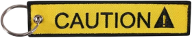 Caution Embroidery Tag Keychain