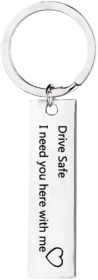 Drive Safe Letters Tag Charm Keychain
