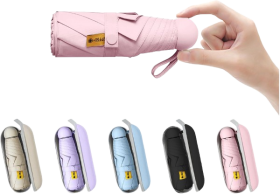 Baodini Travel Mini Umbrella with Case