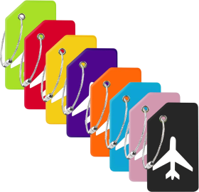 8 Pack Silicone Luggage Tag for Suitcases with Stainless Loop