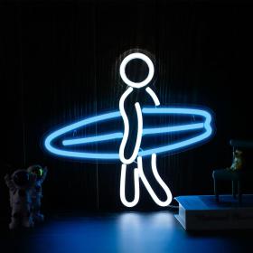 Surfer Neon Sign for Bedroom Wall