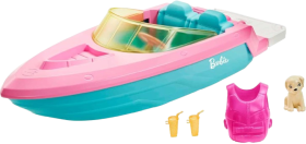 Barbie Boat with Puppy and Themed Accessories
