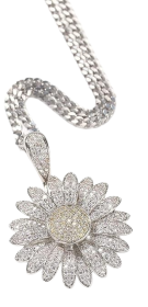 Fantex 18K Iced Out Rotating Sunflower Pendant