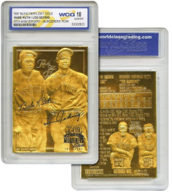 Babe Ruth & Lou Gehrig 23KT Gold Collectible Card
