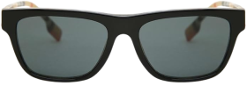 Burberry Top Black On Vintage Check Grey Sunglasses