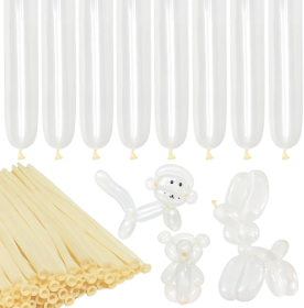 Clear Long Skinny Latex Balloons Pack